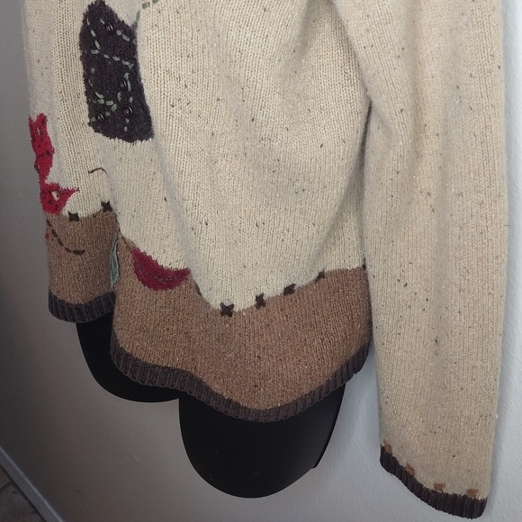 Crazy Horse Liz Claiborne Womens Medium Sweater V-neck Pullover Fall Autumn Silk - Picture 4 of 12